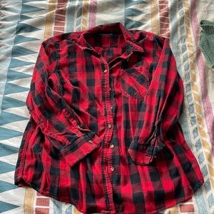 Oversized Red and Black Flannel